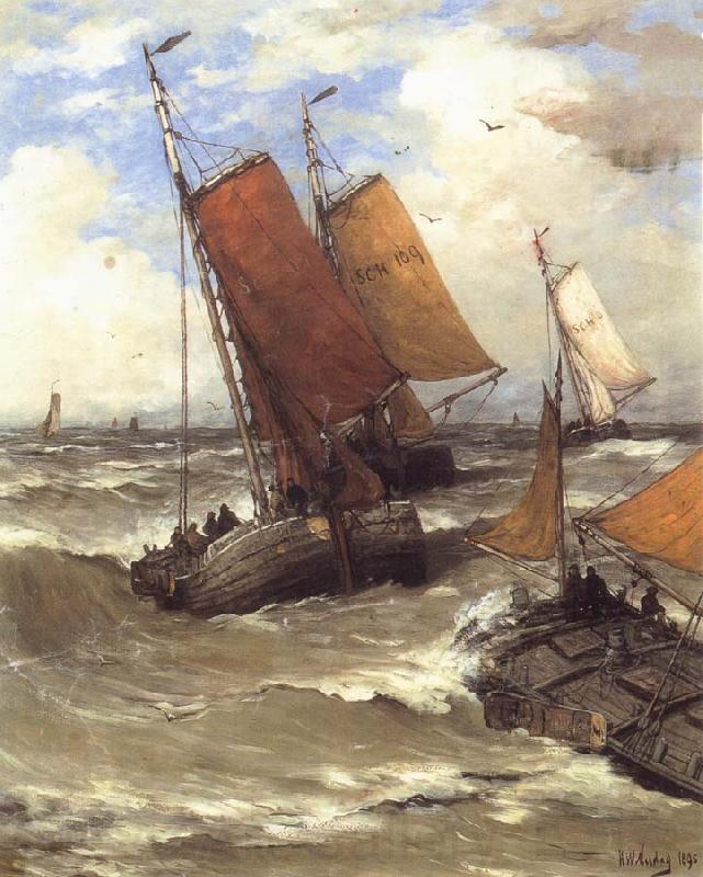 Hendrik Willem Mesdag Terug van de Vischvangst Norge oil painting art